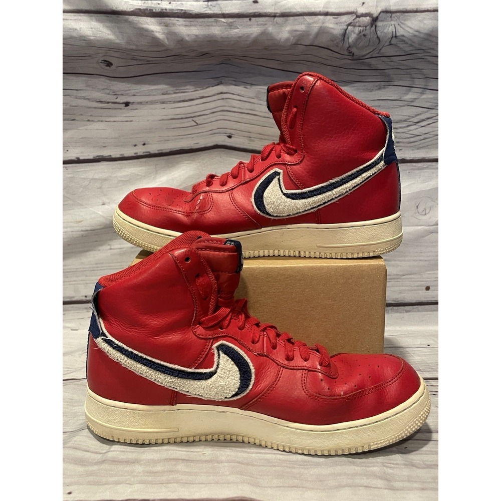 Nike Air Force 1 High '07 LV8, Gym Red / Blue Void, 3D Swoosh, 806403-603 sz 11